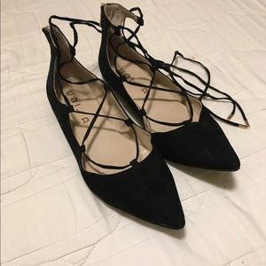 Black Lace Up Flats